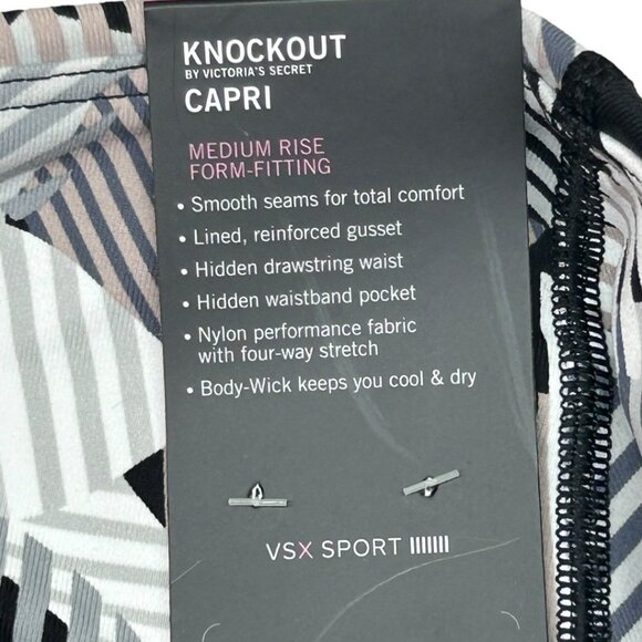 Victoria's Secret VSX Sport Knockout Capri Cropped Leggings Med Rise Size Small - Picture 4 of 8